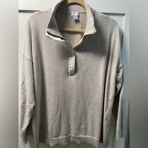 New without tags Chico’s Zenergy 1/4 zip sweater size 3. Oatmeal in color.